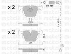 METELLI 22-0560-3K stabdžių trinkelių rinkinys, diskinis stabdys 
 Techninės priežiūros dalys -> Papildomas remontas