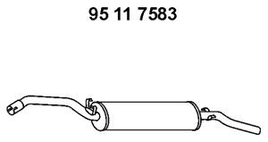 EBERSPÄCHER 95 11 7583 galinis duslintuvas 
 Išmetimo sistema -> Duslintuvas
165.253.609 AA, 165.253.609 AF