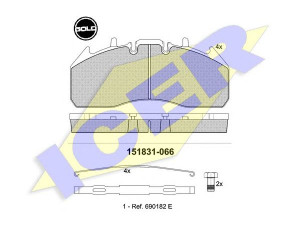 ICER 151831 G stabdžių trinkelių rinkinys, diskinis stabdys 
 Techninės priežiūros dalys -> Papildomas remontas
2 056 871 1, 2 056 871 4, 2 102 470 1