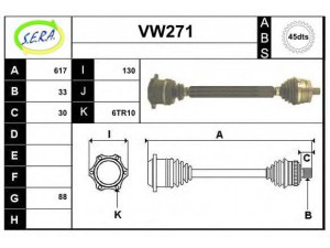 SERA VW271 kardaninis velenas
8D0407272BJ