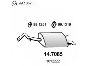 ASSO 14.7085 galinis duslintuvas 
 Išmetimo sistema -> Duslintuvas
1012222, 1496936