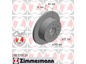 ZIMMERMANN 230.2375.20 stabdžių diskas 
 Dviratė transporto priemonės -> Stabdžių sistema -> Stabdžių diskai / priedai
517 40 245, 517 49 274, 518 48 616