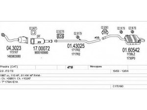 MTS C170190010033 išmetimo sistema 
 Išmetimo sistema -> Išmetimo sistema, visa