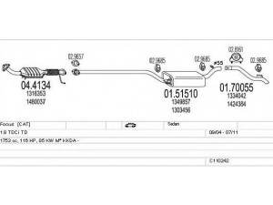 MTS C110242003969 išmetimo sistema 
 Išmetimo sistema -> Išmetimo sistema, visa