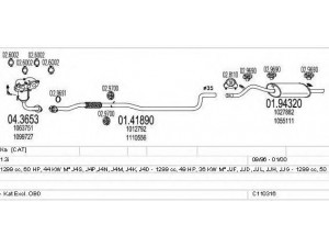 MTS C110316019684 išmetimo sistema 
 Išmetimo sistema -> Išmetimo sistema, visa