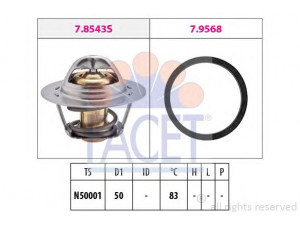 FACET 7.8543 termostatas, aušinimo skystis 
 Aušinimo sistema -> Termostatas/tarpiklis -> Thermostat
82 00 479 402, 82 00 772 990