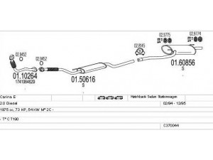 MTS C370044001722 išmetimo sistema 
 Išmetimo sistema -> Išmetimo sistema, visa