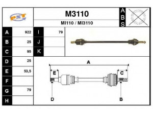 SNRA M3110 kardaninis velenas