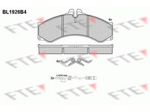 FTE BL1926B4 stabdžių trinkelių rinkinys, diskinis stabdys 
 Techninės priežiūros dalys -> Papildomas remontas
05103556AA, 05103790AA, 000 421 73 91