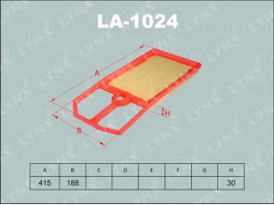 LYNXauto LA-1024 oro filtras 
 Filtrai -> Oro filtras
032 129 620 C, 036 129 620 C, 036 129 620 F