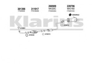 KLARIUS 570220E išmetimo sistema 
 Išmetimo sistema -> Išmetimo sistema, visa