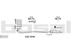 BOSAL 062.104.70 išmetimo sistema 
 Išmetimo sistema -> Išmetimo sistema, visa