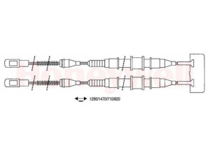 BENDIX 432117B trosas, stovėjimo stabdys 
 Stabdžių sistema -> Valdymo svirtys/trosai
522600, 522640, 90373856, 90538629