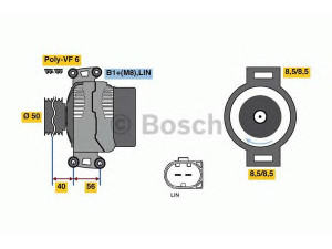 BOSCH 0 986 049 010 kintamosios srovės generatorius 
 Elektros įranga -> Kint. sr. generatorius/dalys -> Kintamosios srovės generatorius
014 154 27 02, 014 154 27 02 80