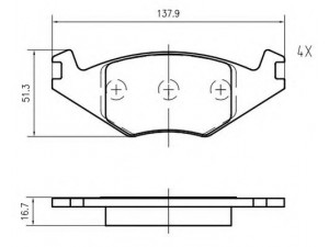 VEMA K600500 stabdžių trinkelių rinkinys, diskinis stabdys 
 Techninės priežiūros dalys -> Papildomas remontas
171615119D, 191698151, 191698151E