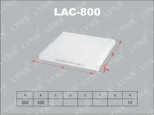 LYNXauto LAC-800 filtras, salono oras 
 Filtrai -> Oro filtras, keleivio vieta
72880-AE000, 72880-AE010, 72880-AE020