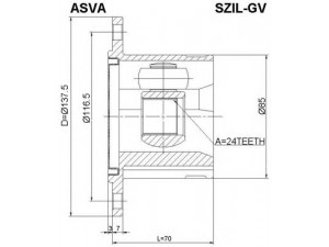 ASVA SZIL-GV jungčių komplektas, kardaninis velenas 
 Ratų pavara -> Sujungimai/komplektas
44115-65J00