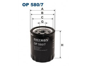 FILTRON OP580/7 alyvos filtras 
 Techninės priežiūros dalys -> Techninės priežiūros intervalai
5007165, 5020120, 8671000496, GFE280
