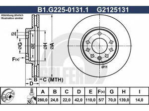 GALFER B1.G225-0131.1 stabdžių diskas 
 Dviratė transporto priemonės -> Stabdžių sistema -> Stabdžių diskai / priedai
5 69 060, 5 69 066, 9117678, 93197592