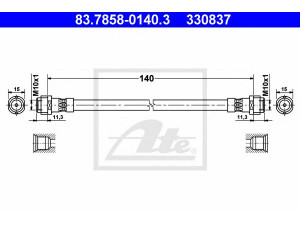 ATE 83.7858-0140.3 stabdžių žarnelė 
 Stabdžių sistema -> Stabdžių žarnelės
1J0 611 775, 6Q0 611 775 A, 6Q0 611 775 B