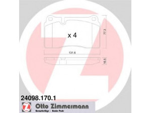 ZIMMERMANN 24098.170.1 stabdžių trinkelių rinkinys, diskinis stabdys 
 Techninės priežiūros dalys -> Papildomas remontas
7L6 698 151 E, 7L6 698 151 G, 8J0 698 151 D