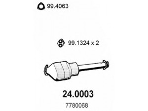 ASSO 24.0003 katalizatoriaus keitiklis 
 Išmetimo sistema -> Katalizatoriaus keitiklis
7780068