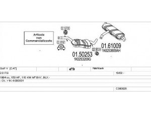 MTS C380826012304 išmetimo sistema 
 Išmetimo sistema -> Išmetimo sistema, visa