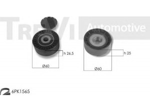 TREVI AUTOMOTIVE KA1156F skriemulių komplektas, V formos rumbuotas diržas 
 Diržinė pavara -> V formos rumbuotas diržas/komplektas -> Cilindrų komplektas