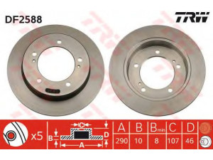 TRW DF2588 stabdžių diskas 
 Stabdžių sistema -> Diskinis stabdys -> Stabdžių diskas
5521160A00, 5521160A00000, 5521160A01