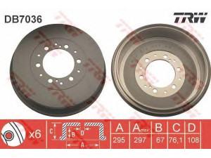 TRW DB7036 stabdžių būgnas 
 Stabdžių sistema -> Būgninis stabdys -> Stabdžių būgnas
424310K060, 424310K090, 424310K120