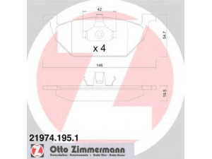 ZIMMERMANN 21974.195.1 stabdžių trinkelių rinkinys, diskinis stabdys 
 Techninės priežiūros dalys -> Papildomas remontas
1J0 698 151