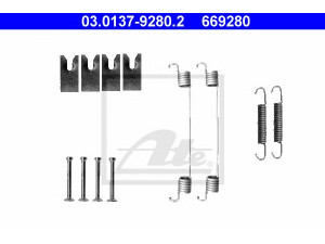 ATE 03.0137-9280.2 priedų komplektas, stabdžių trinkelės 
 Stabdžių sistema -> Būgninis stabdys -> Dalys/priedai
04942-0D050, 44090-AX625, 77 01 208 356