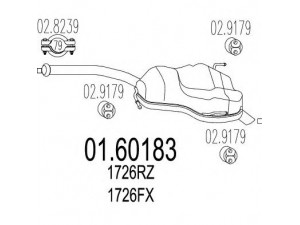 MTS 01.60183 galinis duslintuvas 
 Išmetimo sistema -> Duslintuvas
1726FX, 1726RZ