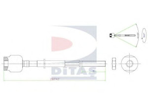 DITAS A2-5656 vidinė skersinė vairo trauklė 
 Vairavimas -> Vairo mechanizmo sujungimai
48830-60B00, 48830-60B00-000