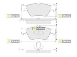 STARLINE BD S227P stabdžių trinkelių rinkinys, diskinis stabdys 
 Techninės priežiūros dalys -> Papildomas remontas
002 420 44 20, 002 420 96 20, 0024204420