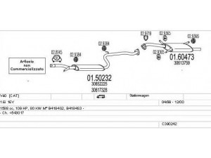 MTS C390242009768 išmetimo sistema 
 Išmetimo sistema -> Išmetimo sistema, visa
