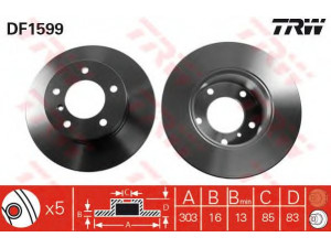 TRW DF1599 stabdžių diskas 
 Dviratė transporto priemonės -> Stabdžių sistema -> Stabdžių diskai / priedai
4604210012, 4614210012, A4604210012
