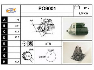 SNRA PO9001 starteris 
 Elektros įranga -> Starterio sistema -> Starteris
92860410100, 92860410301, 928604103AX
