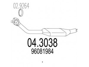 MTS 04.3038 katalizatoriaus keitiklis 
 Išmetimo sistema -> Katalizatoriaus keitiklis
96081984