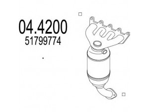 MTS 04.4200 katalizatoriaus keitiklis 
 Išmetimo sistema -> Katalizatoriaus keitiklis
51799774