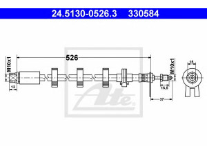 ATE 24.5130-0526.3 stabdžių žarnelė 
 Stabdžių sistema -> Stabdžių žarnelės
4806 80