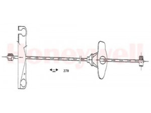 BENDIX 432731B trosas, stovėjimo stabdys 
 Stabdžių sistema -> Valdymo svirtys/trosai
6750550, 7264793, 93BB2A603AC, 93BB2A603AF