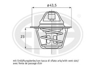 ERA 350199 termostatas, aušinimo skystis 
 Aušinimo sistema -> Termostatas/tarpiklis -> Thermostat
1337 65, 5454 410, 95 492 897