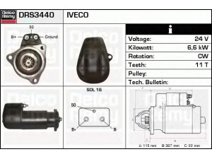 DELCO REMY DRS3440 starteris 
 Elektros įranga -> Starterio sistema -> Starteris
110532, 42498146, 4179626, 4732241