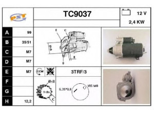SNRA TC9037 starteris 
 Elektros įranga -> Starterio sistema -> Starteris