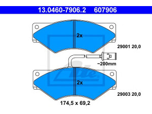 ATE 13.0460-7906.2 stabdžių trinkelių rinkinys, diskinis stabdys 
 Techninės priežiūros dalys -> Papildomas remontas
1906183