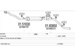 MTS C210535008185 išmetimo sistema 
 Išmetimo sistema -> Išmetimo sistema, visa
