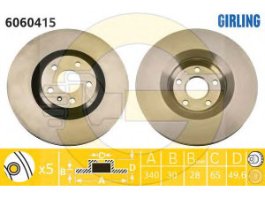 GIRLING 6060415 stabdžių diskas 
 Stabdžių sistema -> Diskinis stabdys -> Stabdžių diskas
8J0615301, 8J0615301G, 8J0615301