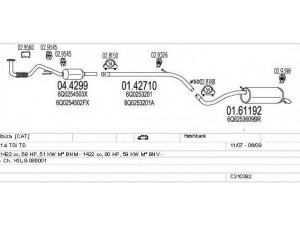 MTS C310392022809 išmetimo sistema 
 Išmetimo sistema -> Išmetimo sistema, visa