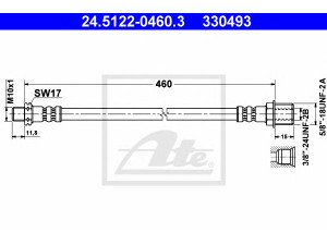 ATE 24.5122-0460.3 stabdžių žarnelė 
 Stabdžių sistema -> Stabdžių žarnelės
4806 15